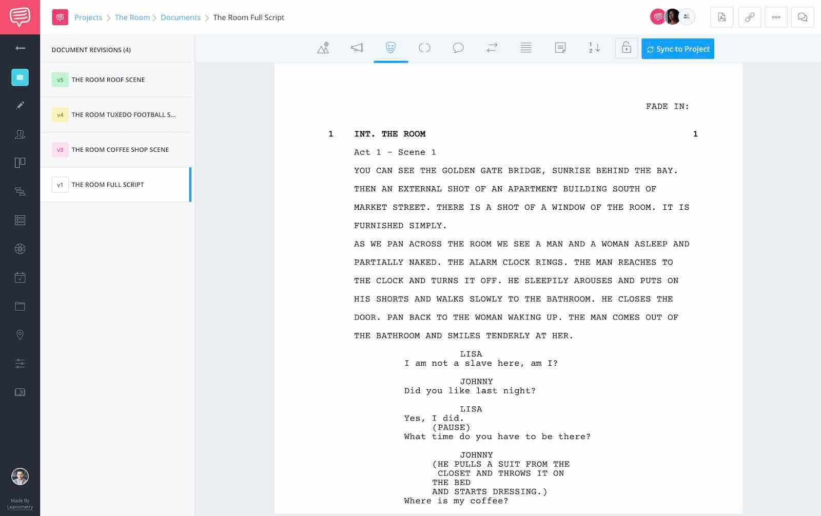 The Room Script Teardown - Full Script - StudioBinder
