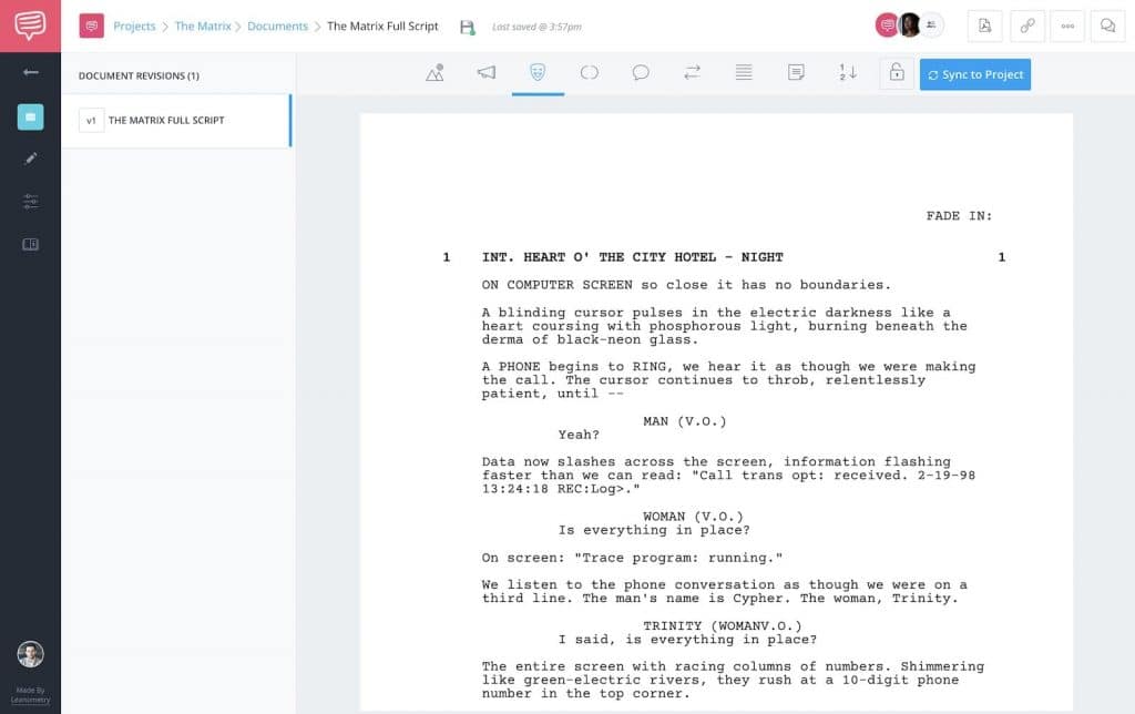 The Matrix Script Characters, Quotes, and Screenplay PDF Download