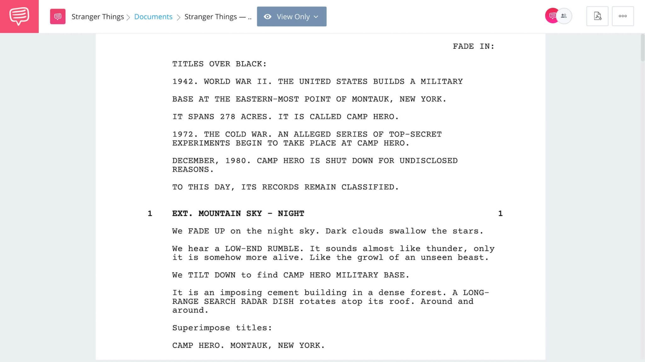 Stranger Things Shifting Script Template (2023)