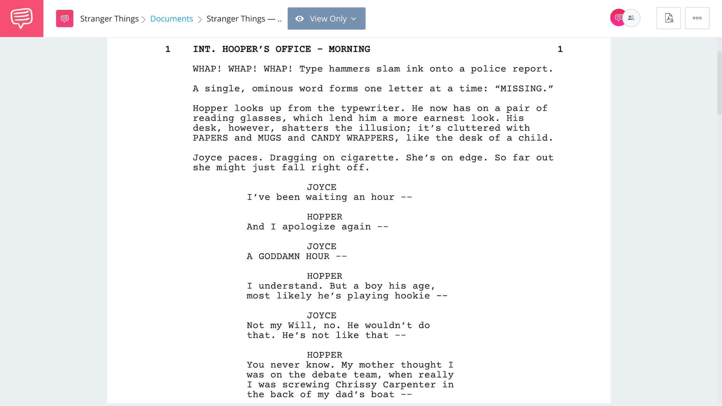 Stranger Things Script Teardown - Hopper and Joyce Scene - StudioBinder