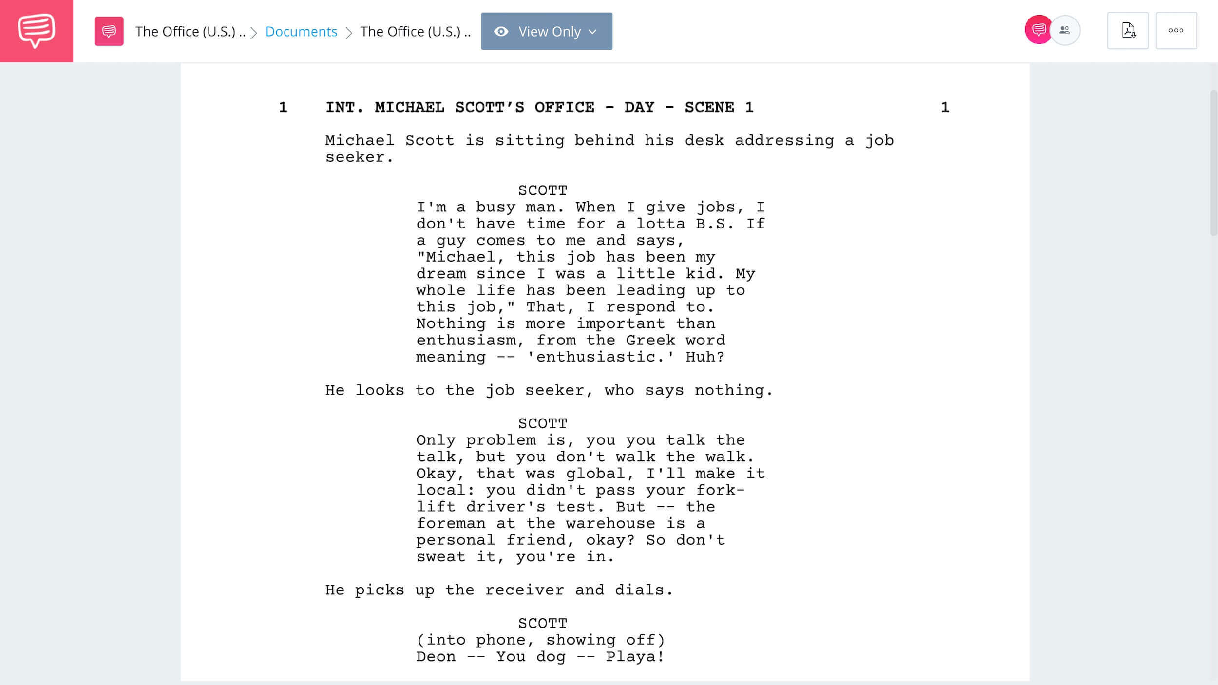 The Office Script Pdf Download Plot Scene And Script Analysis - roleplay ideas for roblox scripts