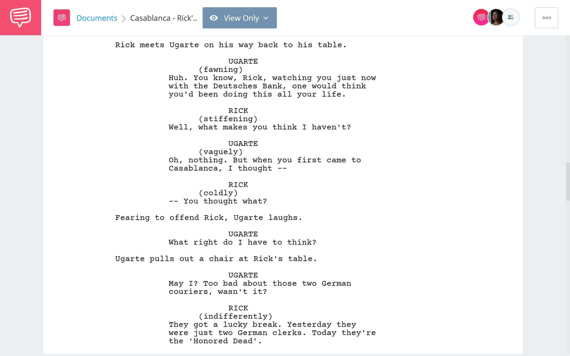 Casablanca Script Teardown - Rick's Introduction - StudioBinder Scriptwriting Software