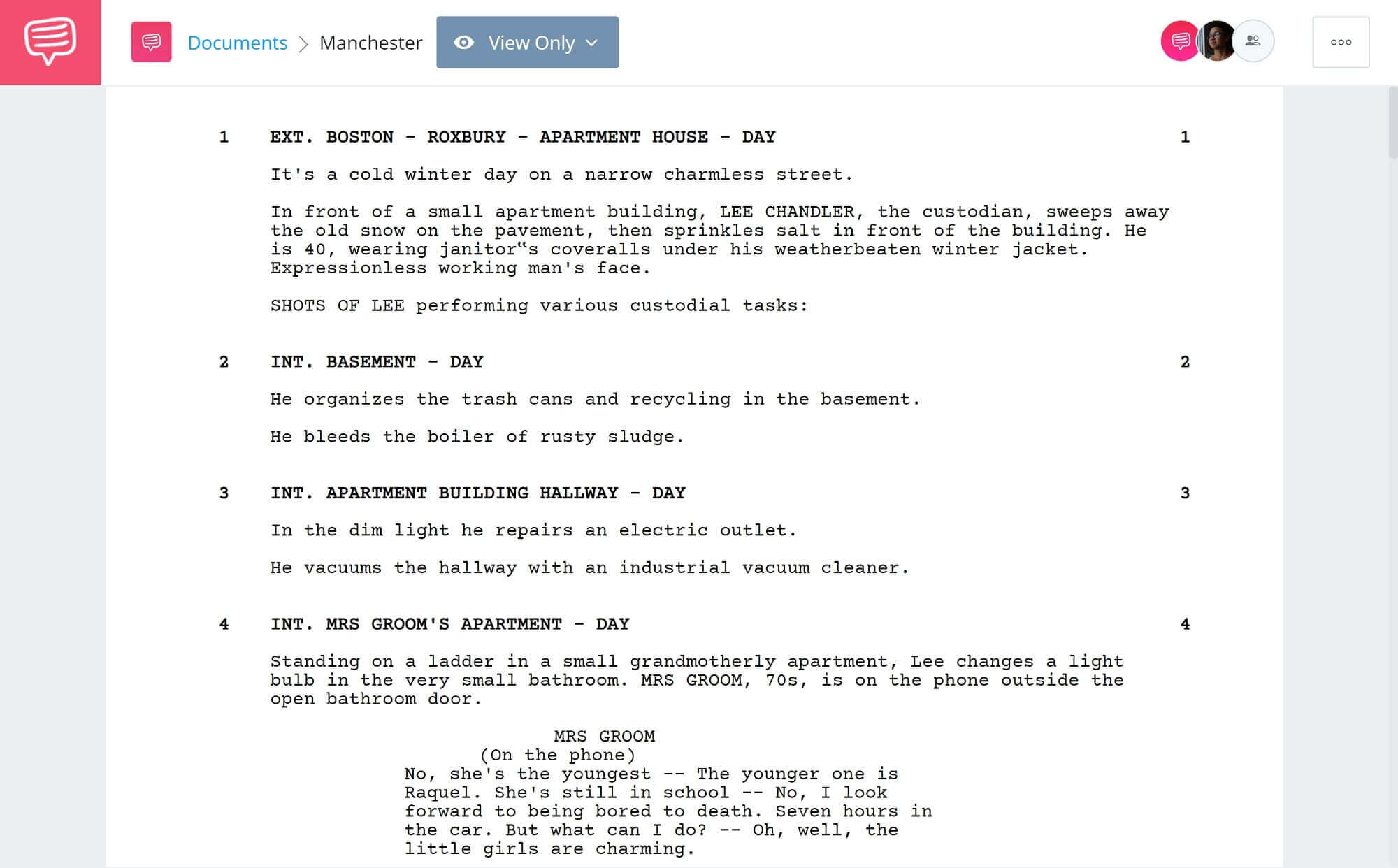 Manchester By The Sea Script Teardown - Full Script PDF Download - StudioBinder Scriptwriting Software