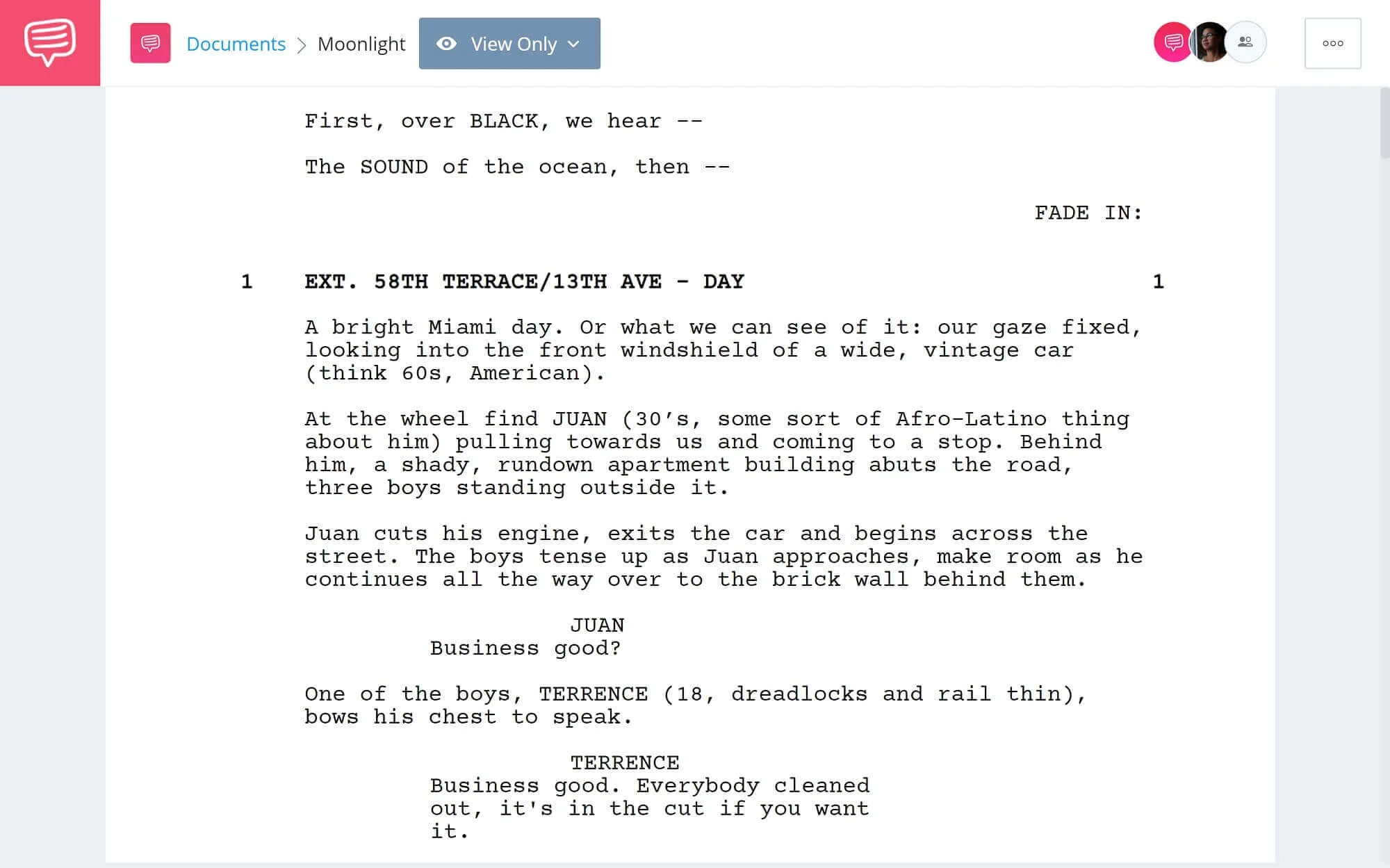 Moonlight Script Teardown - Full Script PDF Download - StudioBinder Screenwriting Software