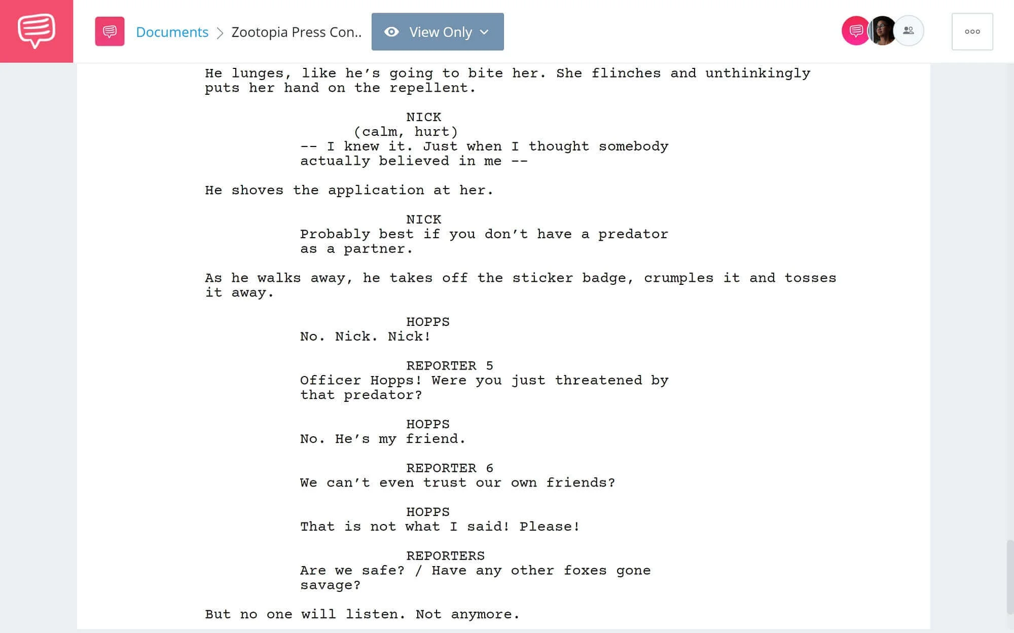 Zootopia Script Pdf Download Characters Quotes And Plot