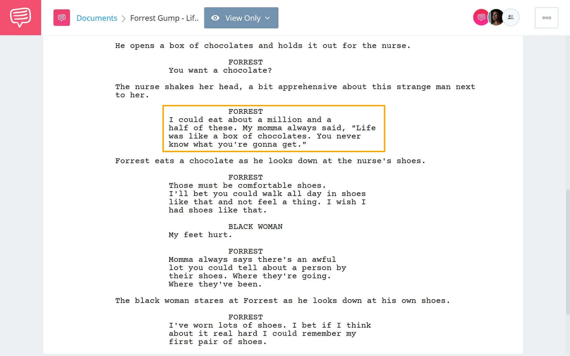 What-is-Simile-Forrest Gump Chocolate Scene-StudioBinder-Scriptwriting-Software (1)