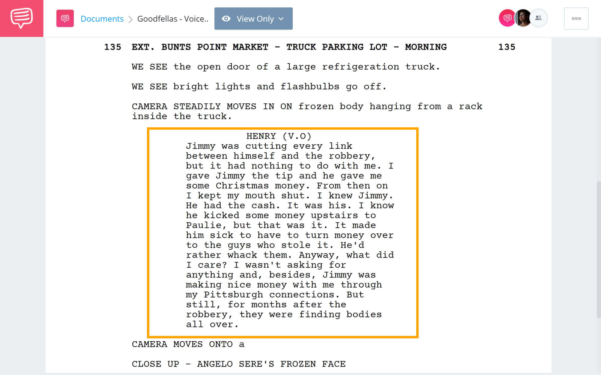 How to Write Voice Over in a Screenplay - Example from Goodfellas- StudioBinder Screenwriting Software