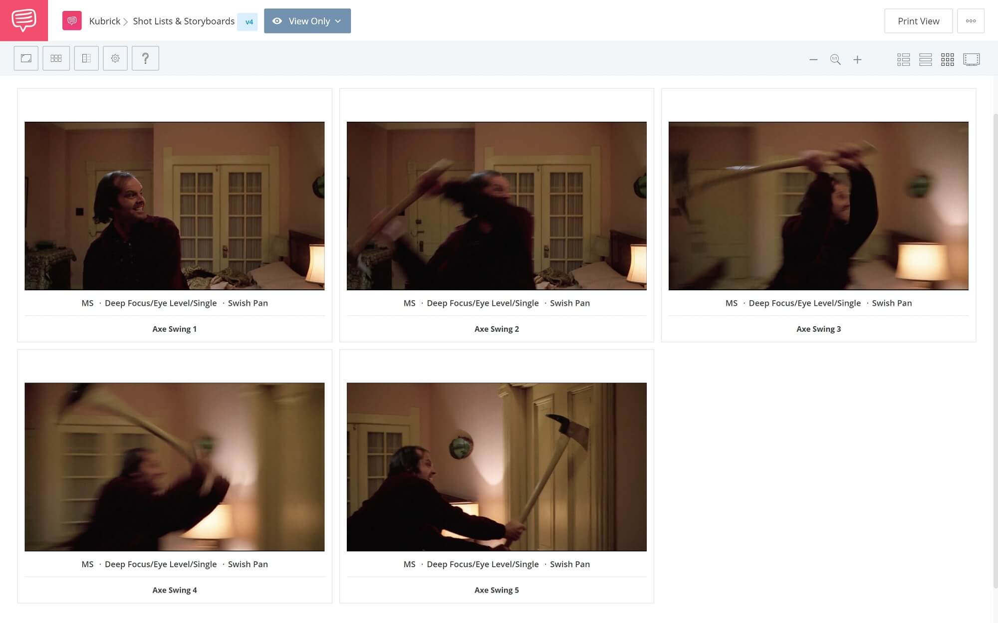 Stanley Kubrick Directing Style - Jake Rampage Shot List - StudioBinder Shot Listing Software
