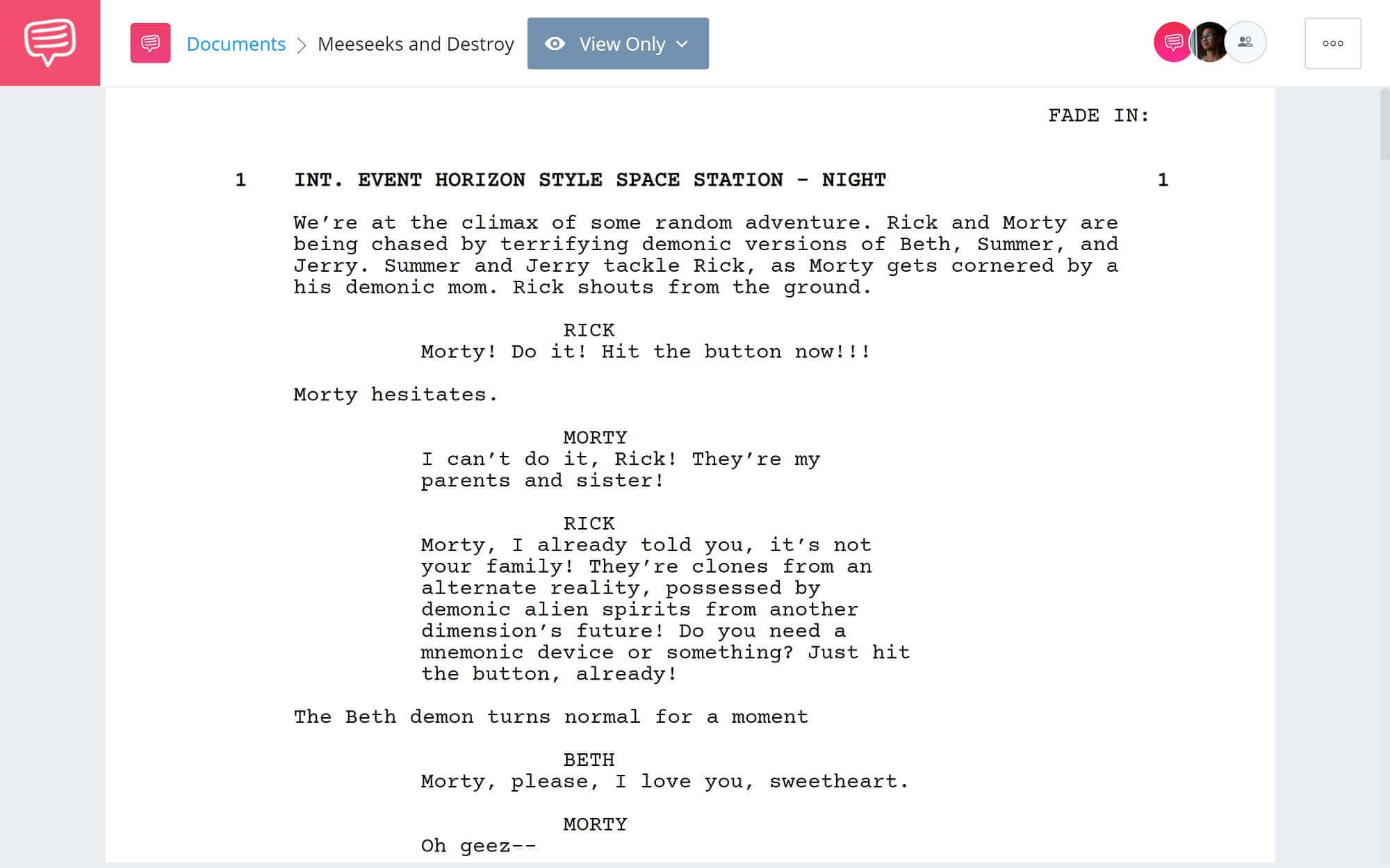 Who is Justin Roland - Rick and Morty Script - StudioBinder Screenwriting Software