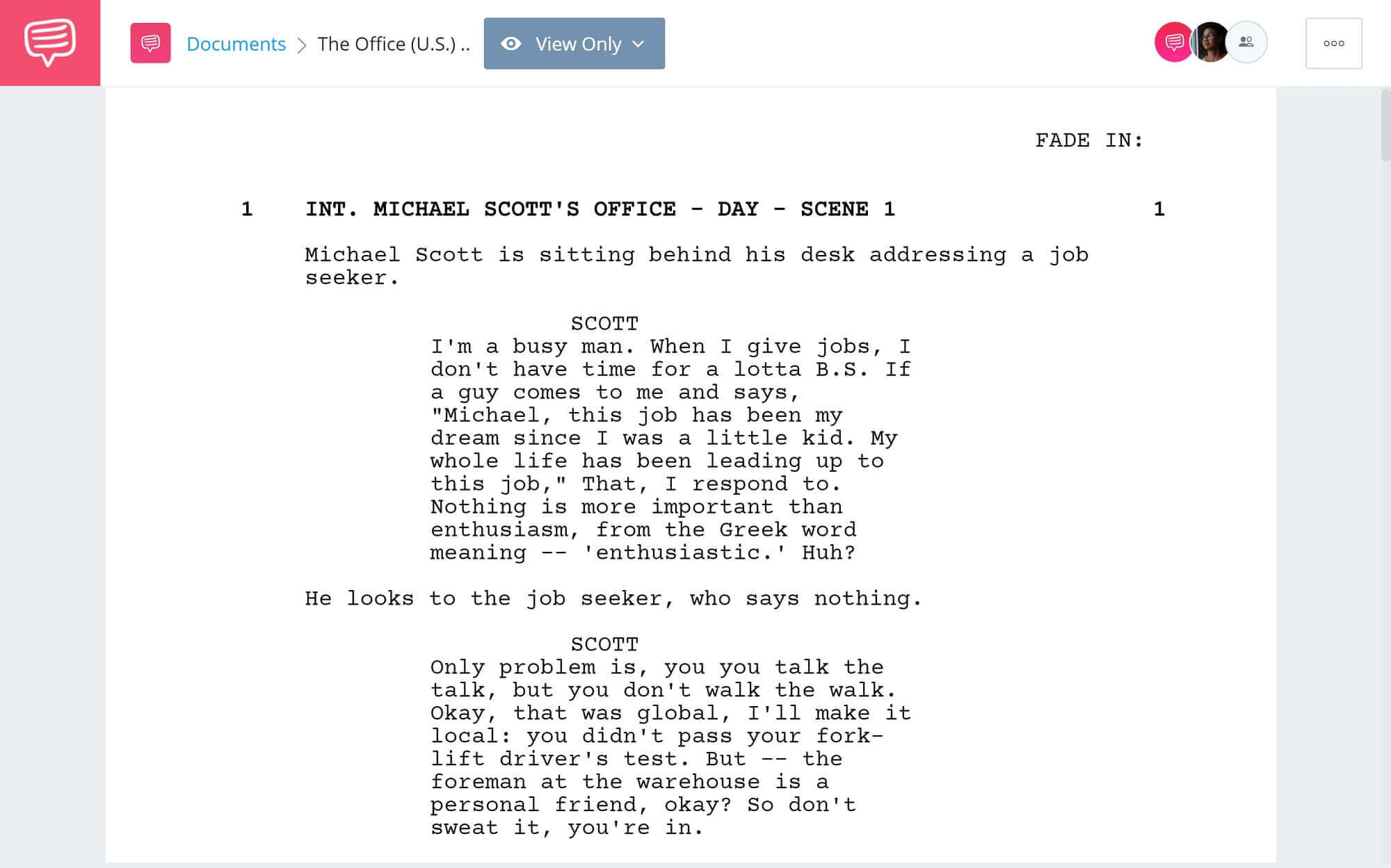 Best Michael Scott Quotes - Full Script PDF Download - StudioBinder Screenwriting Software