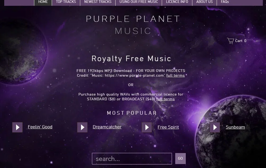 Cupiright免费音乐如何 - 行星紫色在哪里找到非受版权保护的音乐