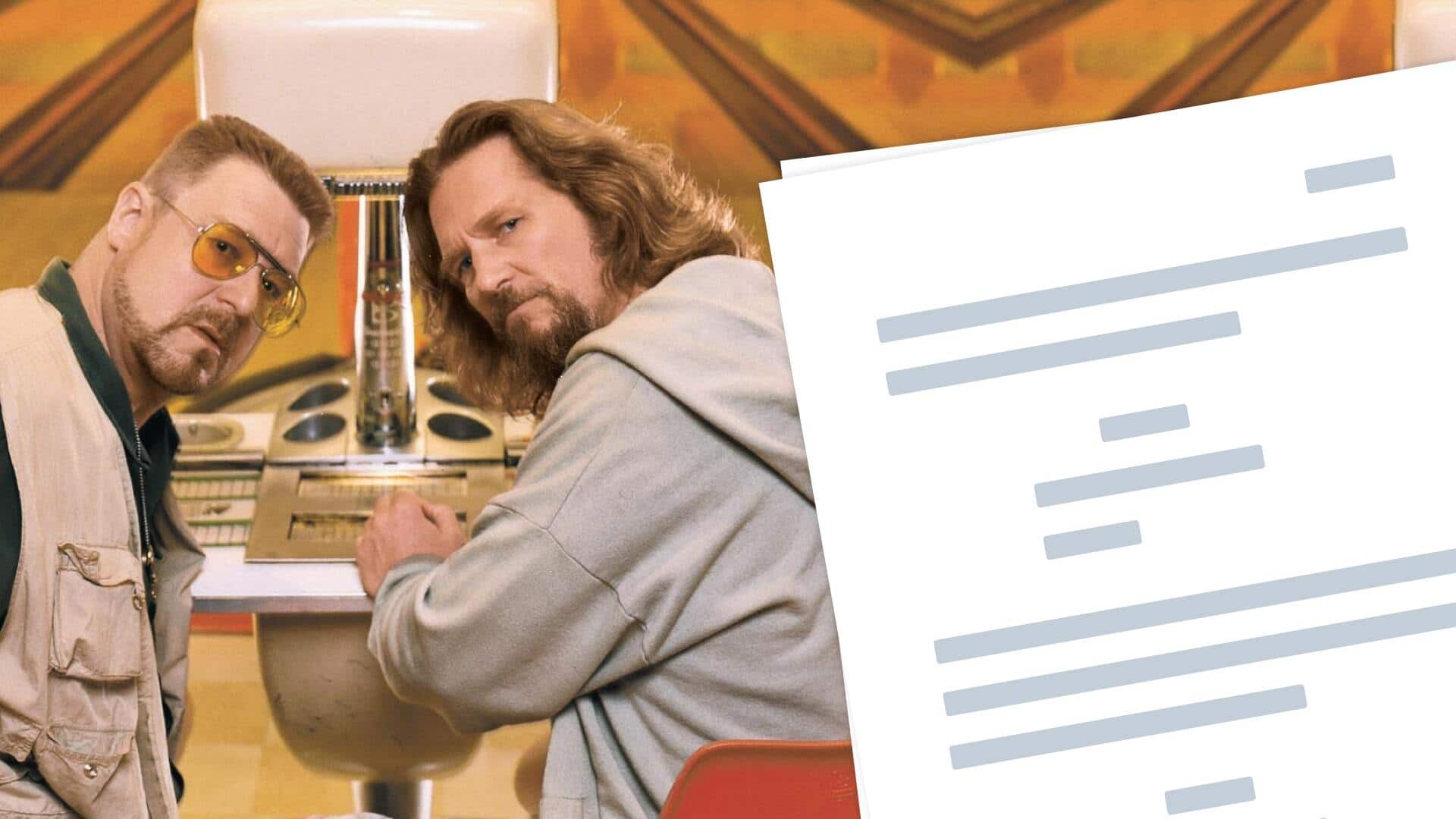 The Big Lebowski Script Characters, Quotes, and Screenplay Download - Featured