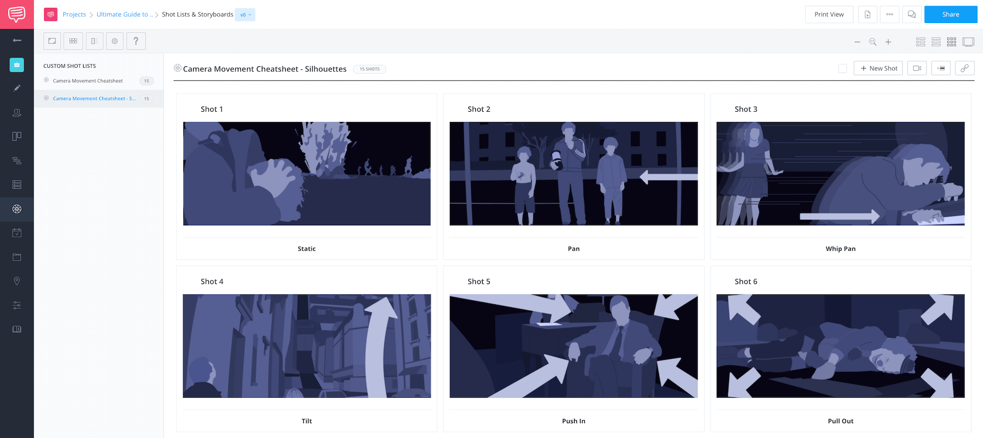 Ultimate Guide to Camera Movements - Storyboard - Camera Movement Examples