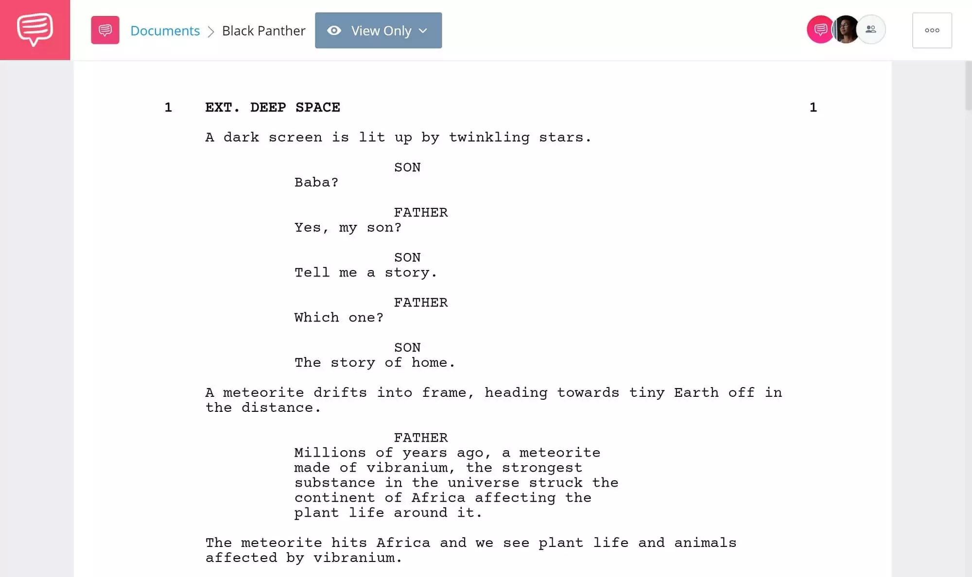 Black Panther Script Teardown - Full Script PDF Download - StudioBinder Screenwriting Software