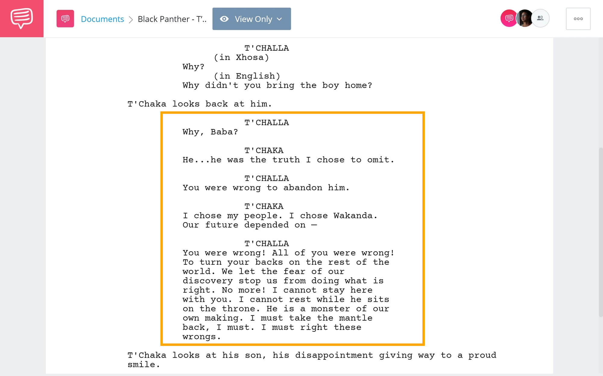 Black Panther Script Teardown - T'Chaka Was Wrong - StudioBinder Screenwriting Software