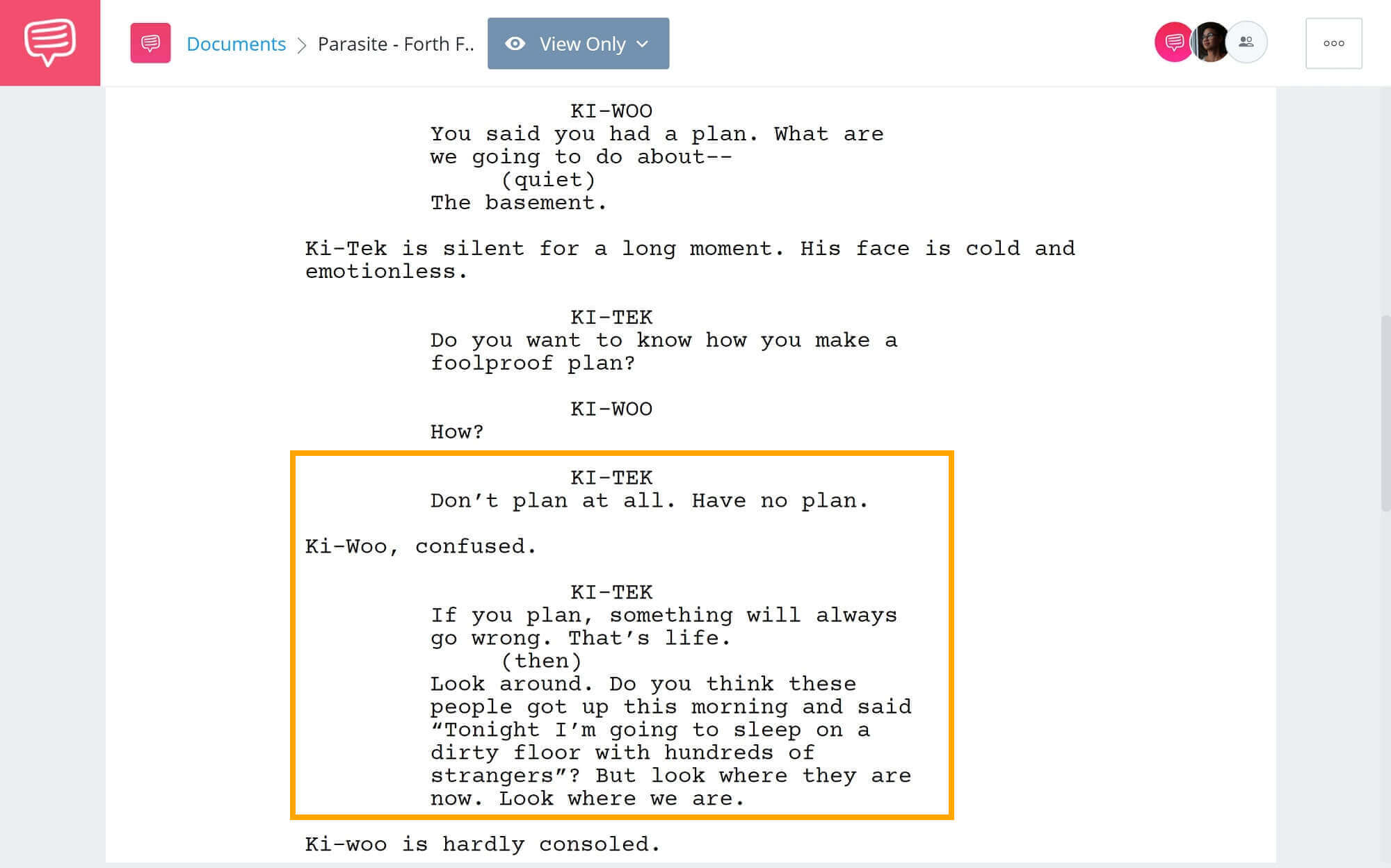 Foreshadowing Example From Movies and Literature - Forth Foreshadowing Example from Parasite - StudioBinder Screenwriting Software