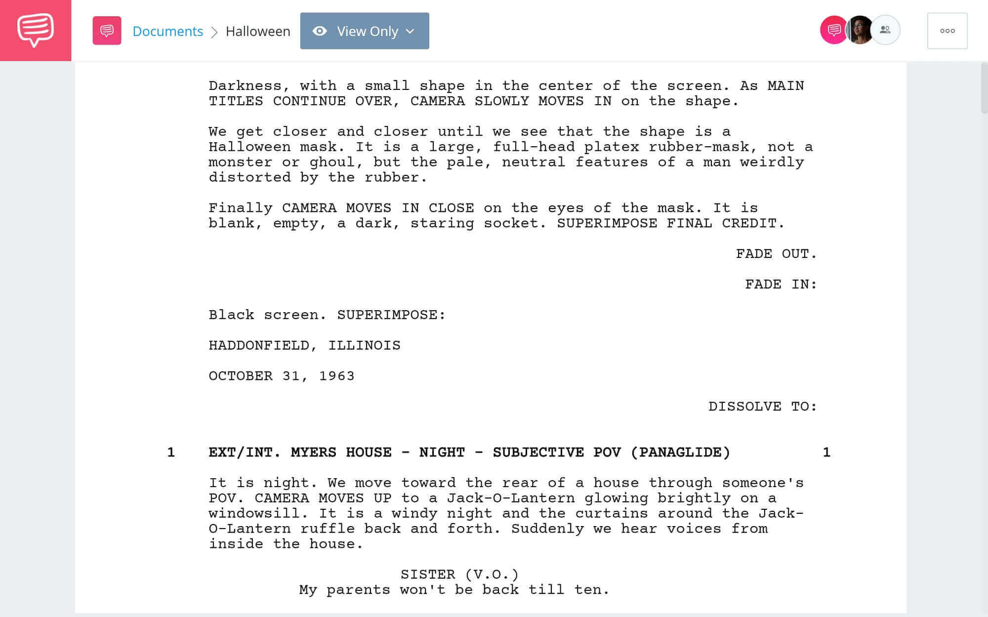 horror movie scripts pdf