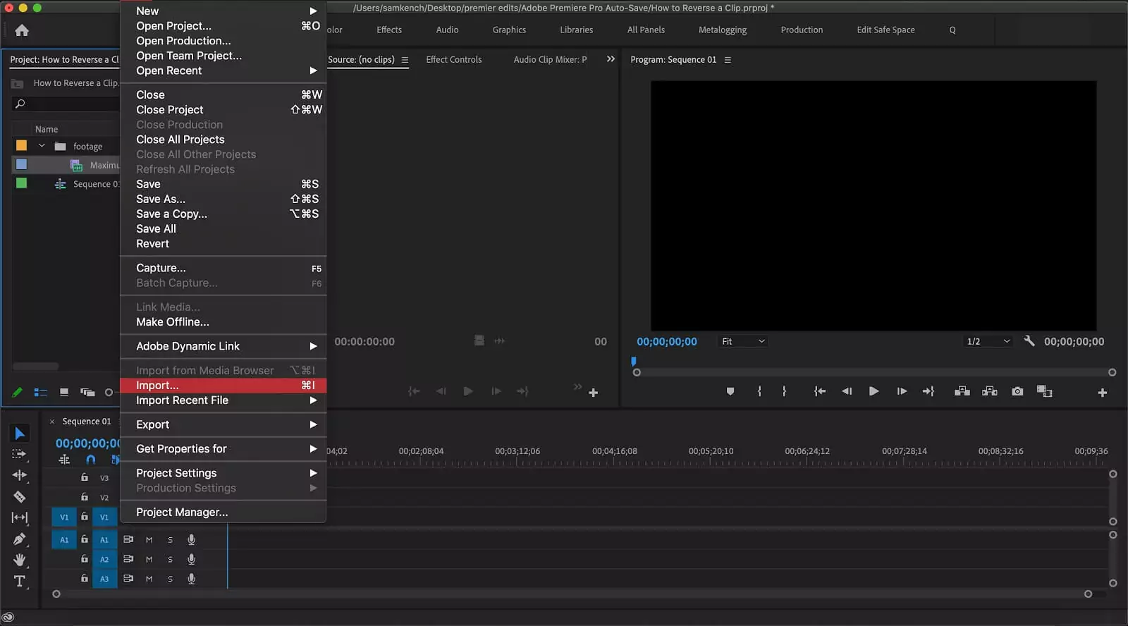 How To Reverse a Clip im Premiere Pro - Reverse Video in Premiere