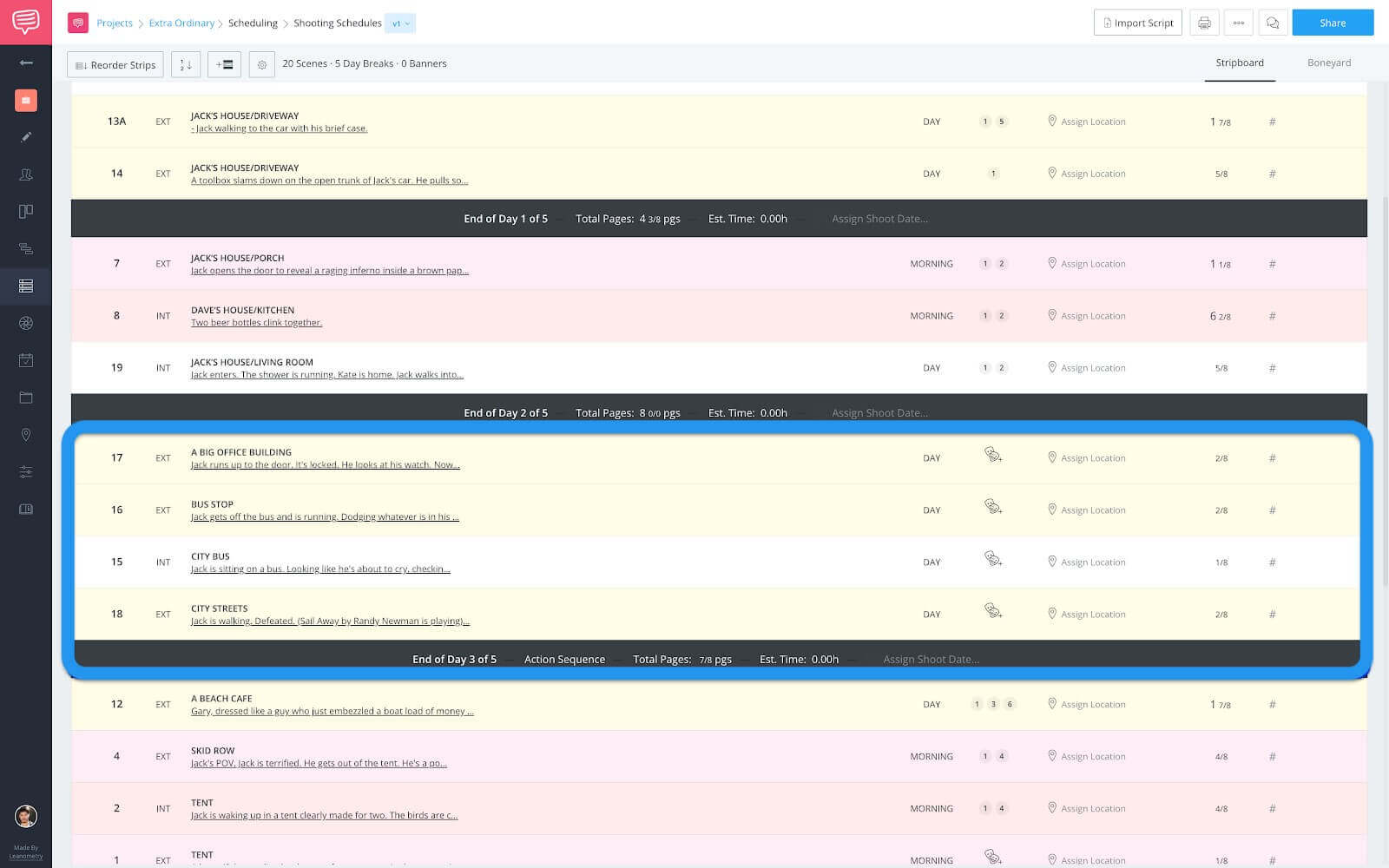 How to Create Multiple Shooting Schedules — Step by Step
