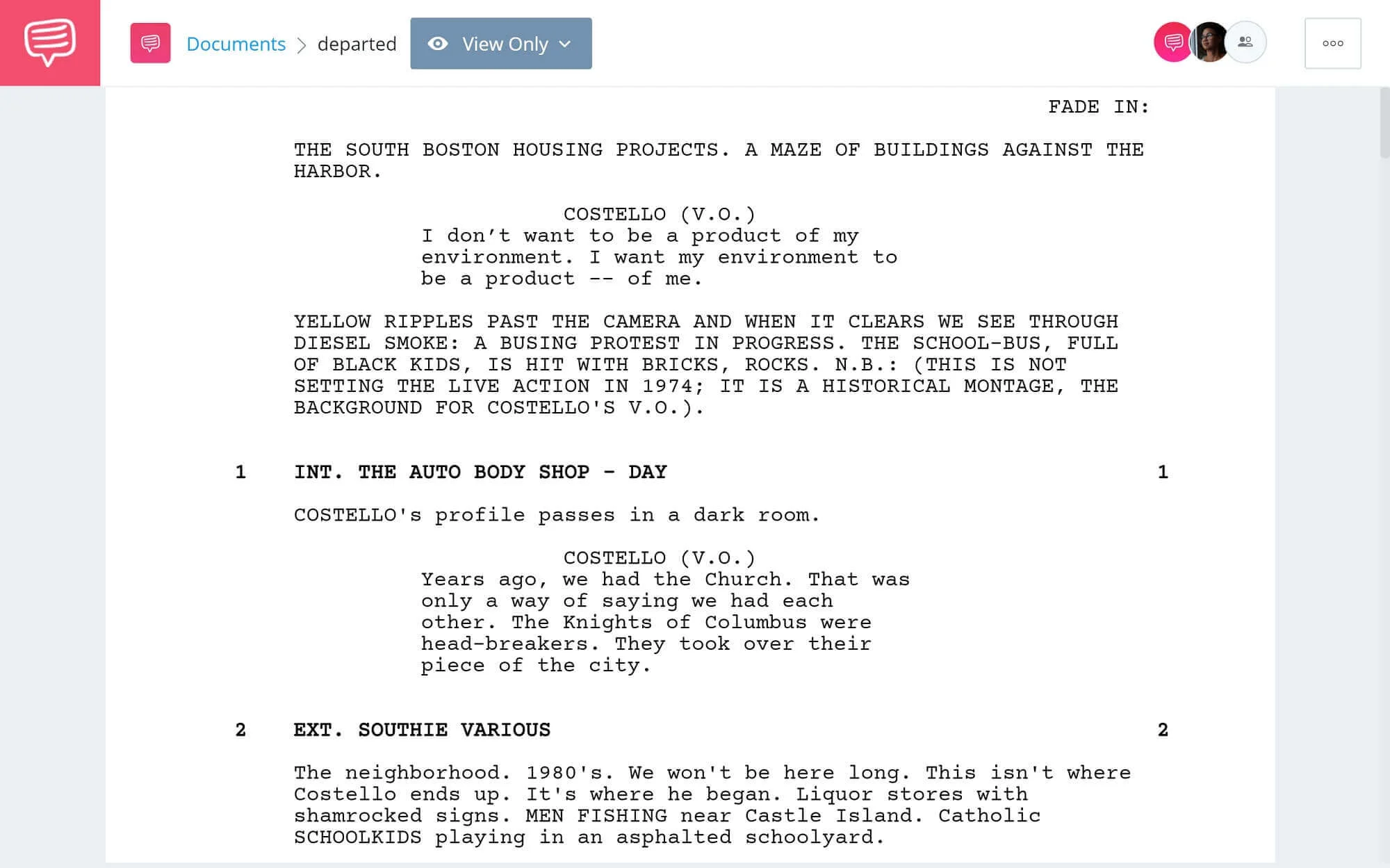 The Departed Script Teardown - Full Script PDF Download - StudioBinder Screenwriting Software