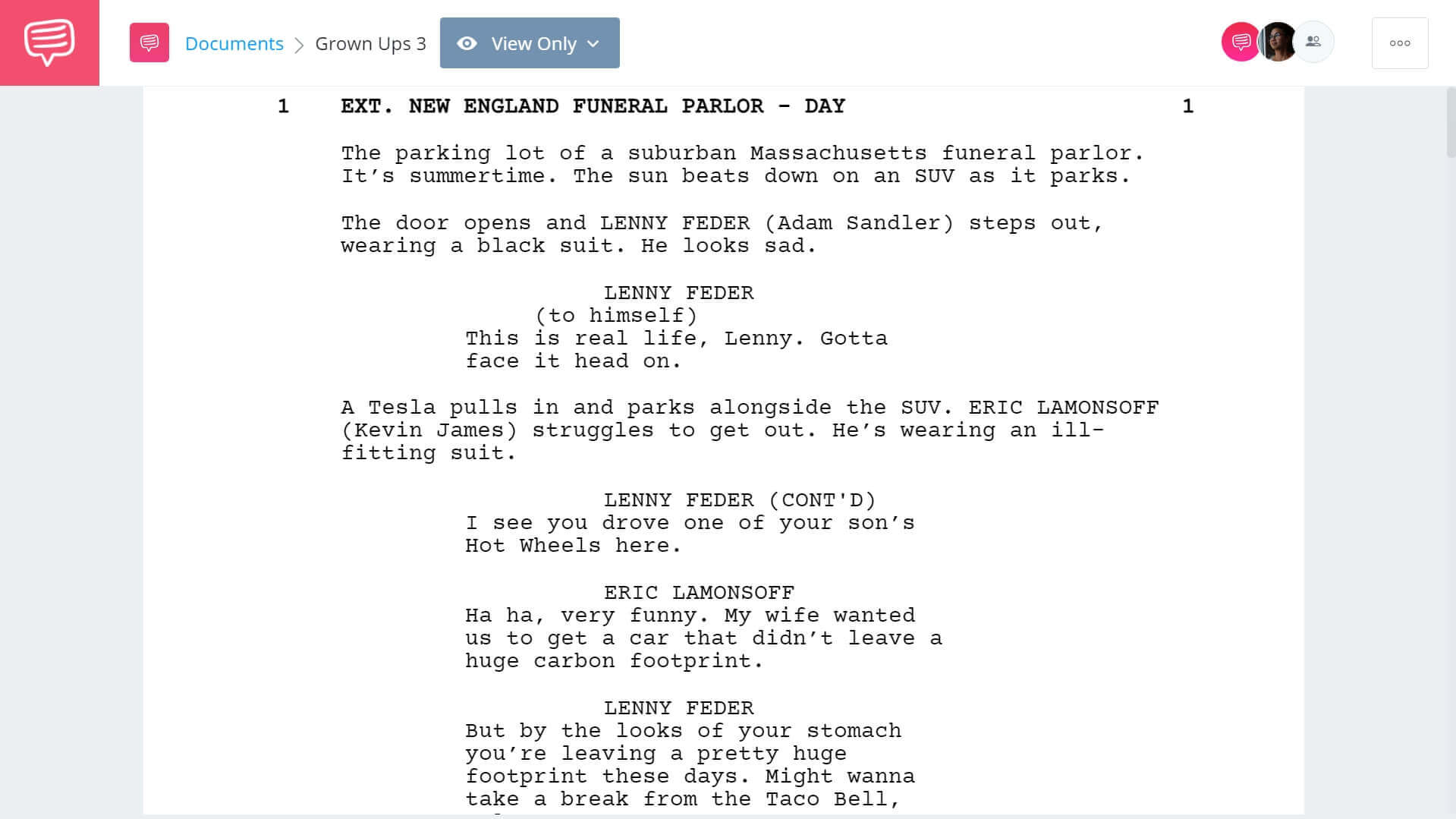Grown Ups 3 Script Teardown - Full Script PDF Download - StudioBinder Screenwriting Software