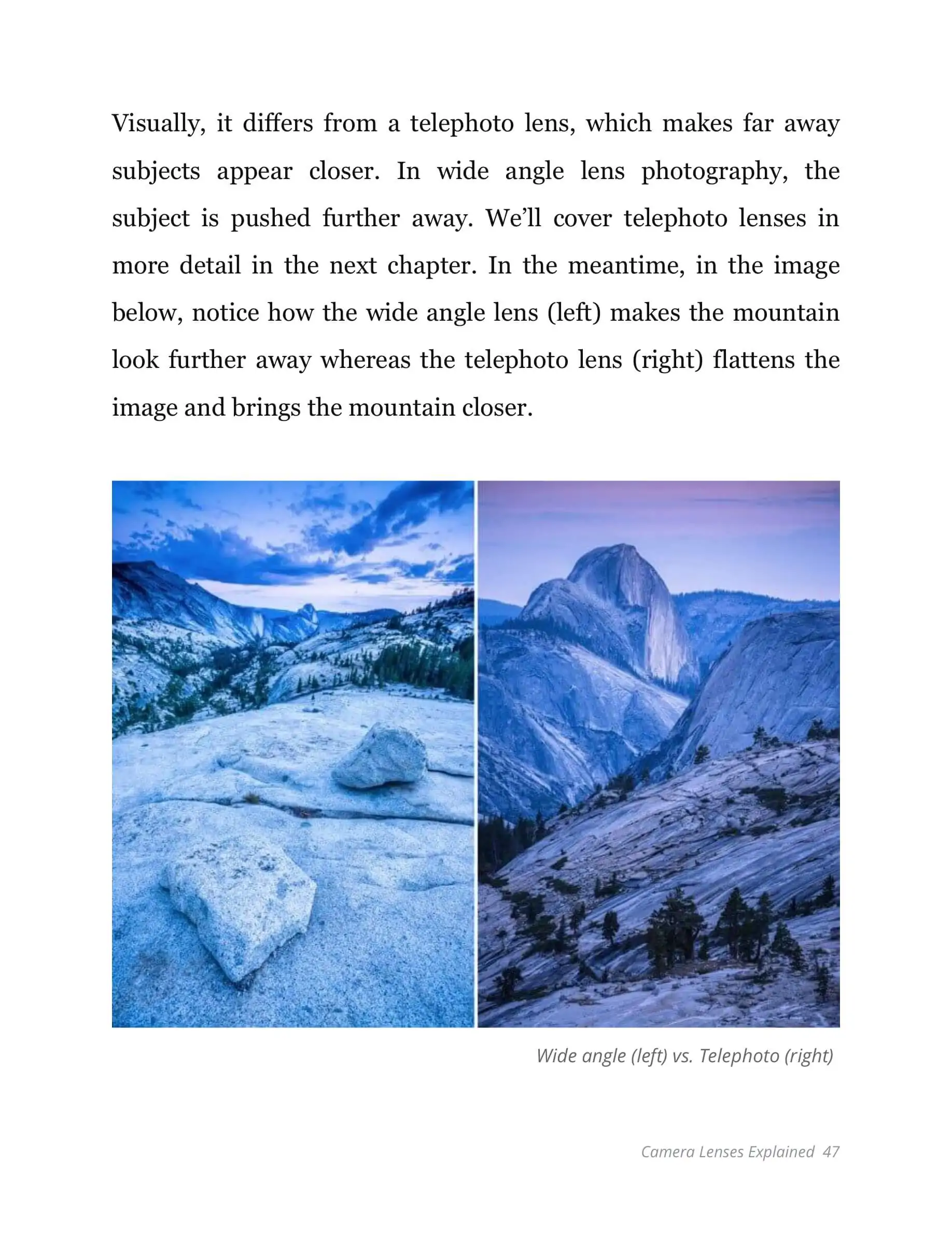 Various Types of Camera Lenses Ebook - Wide Angle Lens vs Telephoto Lens