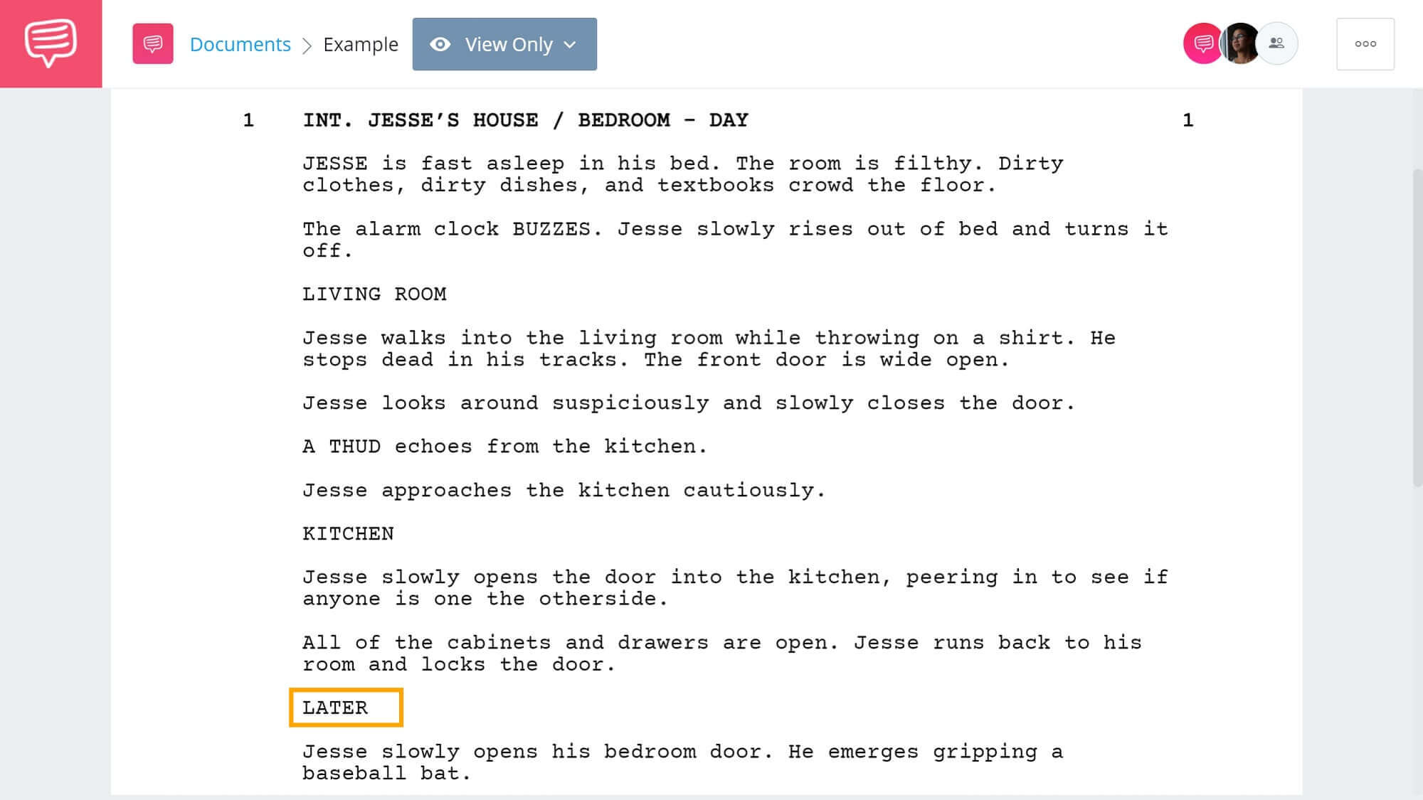 How To Write Slug Lines - Slug Line Example With Passage of Time - StudioBinder Screenwriting Software