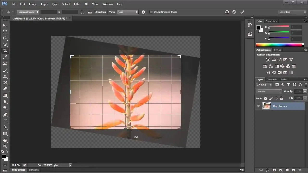 How to edit photos in photoshop with cropping