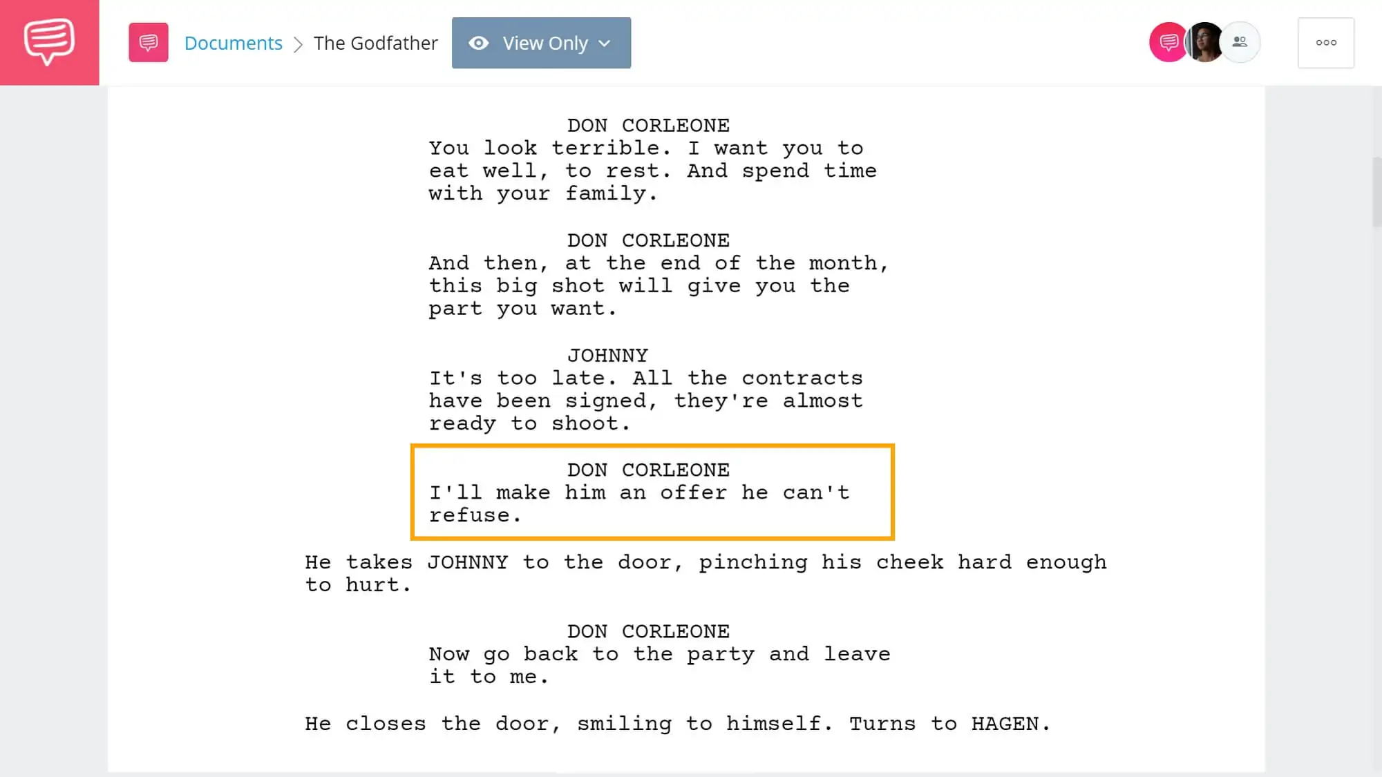 Godfather Script Teardown - Michaels An Offer He Can't Refuse - StudioBinder Screenwriting Software