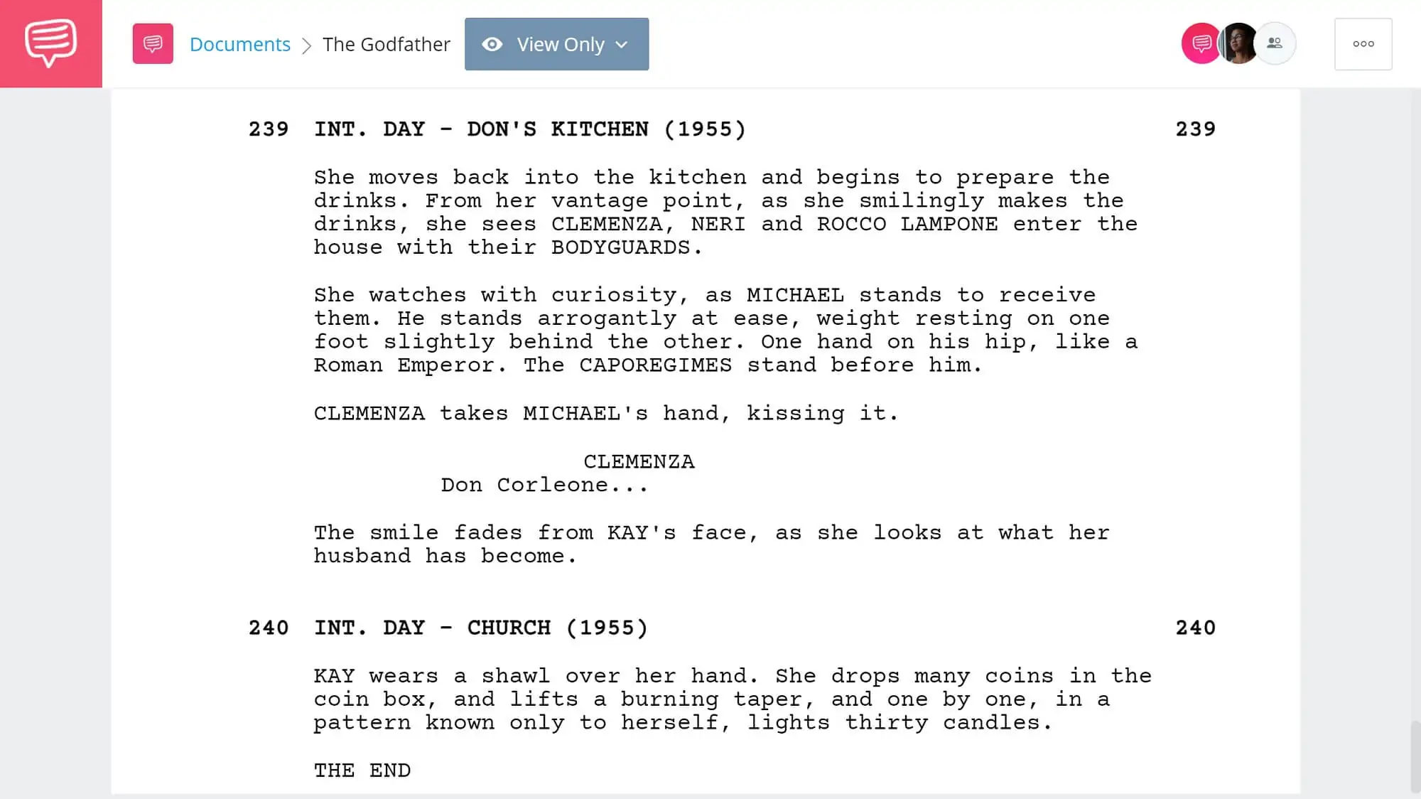 Godfather Script Teardown - Michaels Ascent Scene - StudioBinder Screenwriting Software