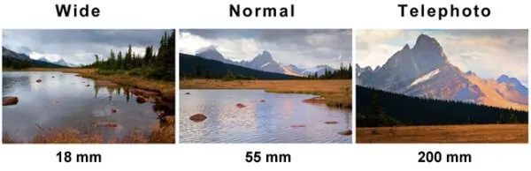 Telephoto lens vs normal lens vs wide angle