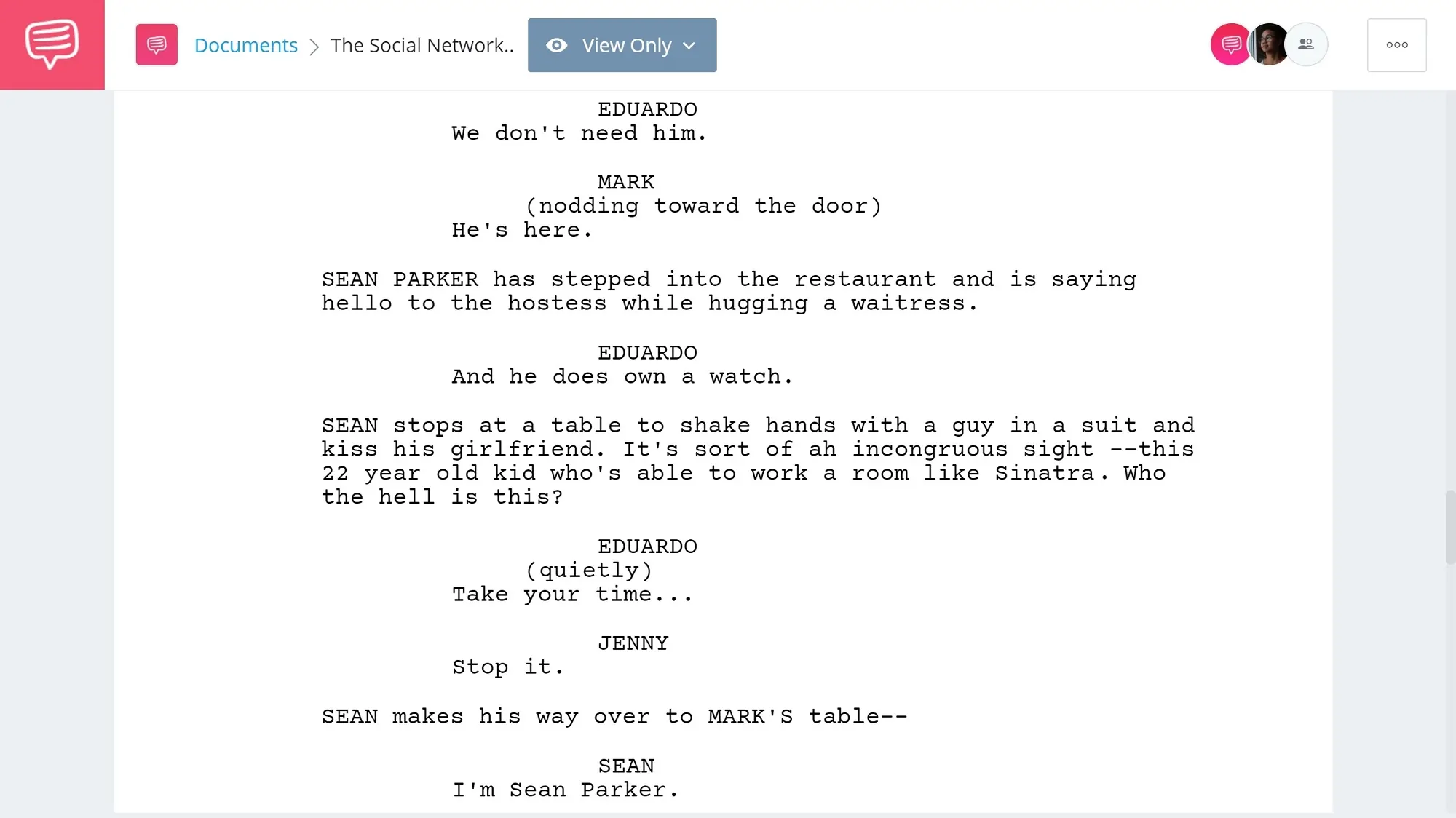 The Social Network Script Breakdown - Character Building - StudioBinder Screenwriting Software