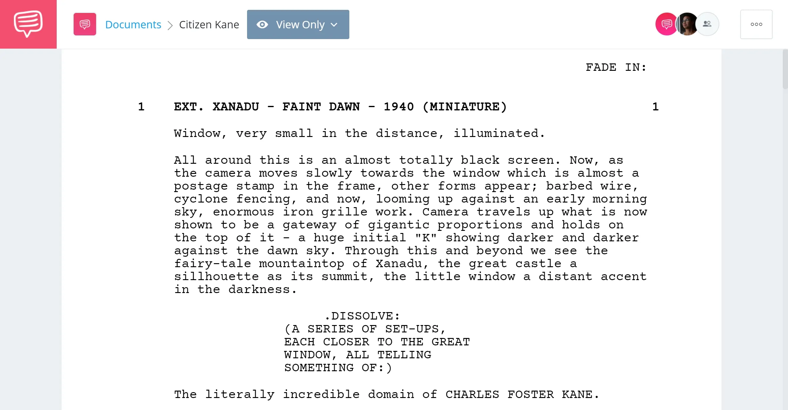 Best Original Screenplay Academy Award - Citizen Kane Full Script PDF Download - StudioBinder Screenwriting Software