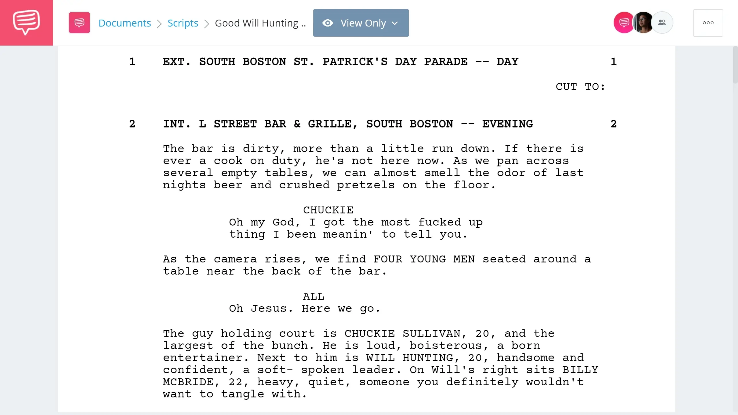 Best Original Screenplay Academy Award - Good Will Hunting Full Script PDF Download - StudioBinder Screenwriting Software