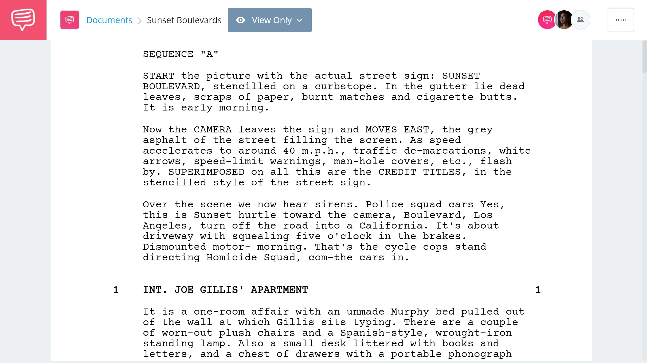 Best Original Screenplay Academy Award - Sunset Boulevards Full Script PDF Download - StudioBinder Screenwriting Software