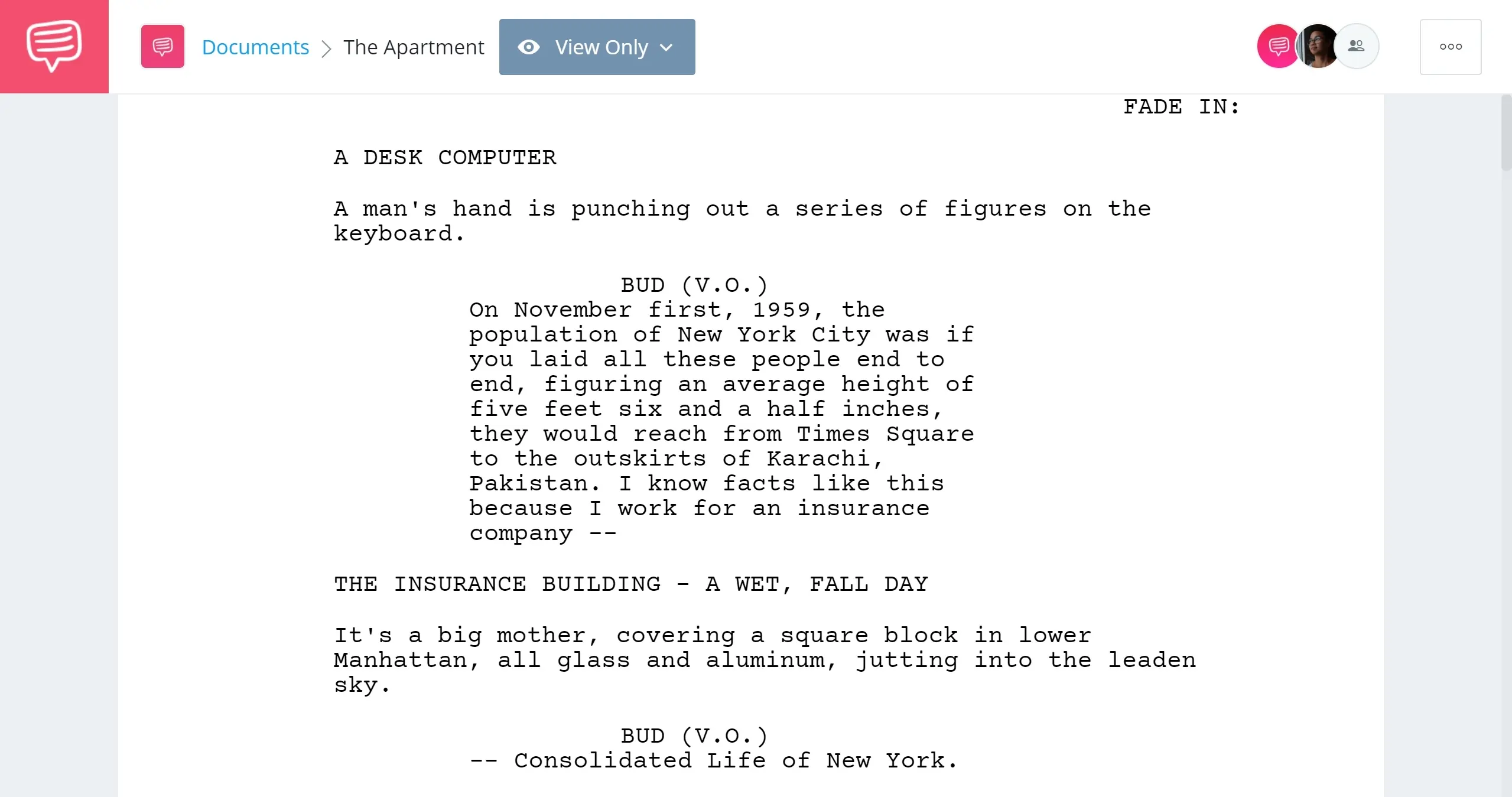 Best Original Screenplay Academy Award - The Apartment Full Script PDF Download - StudioBinder Screenwriting Software