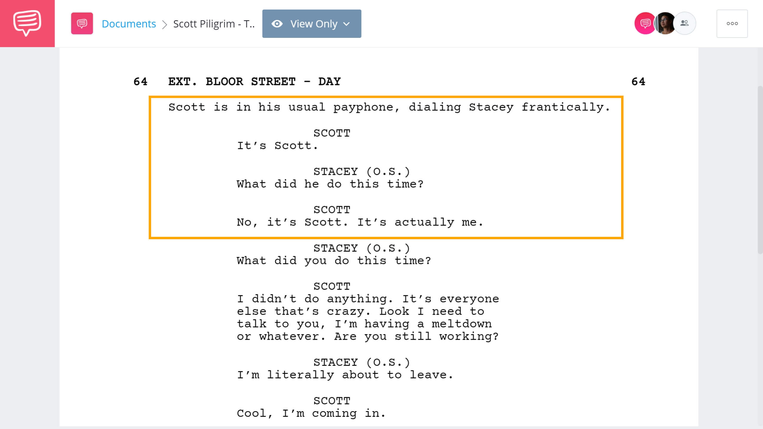 如何在剧本中编写电话对话-斯科特·皮利格里姆示例-StudioBinder剧本编写软件