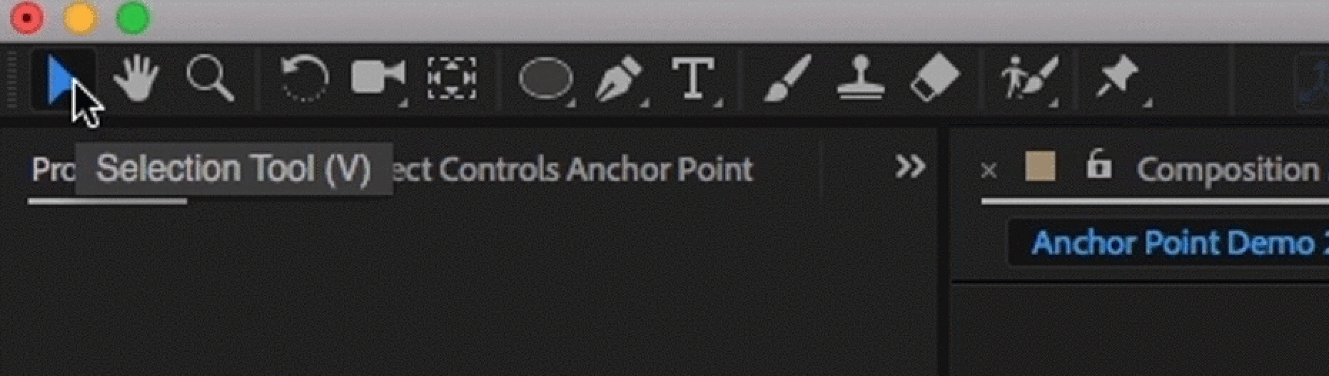Selection Tool — AE how to move anchor point