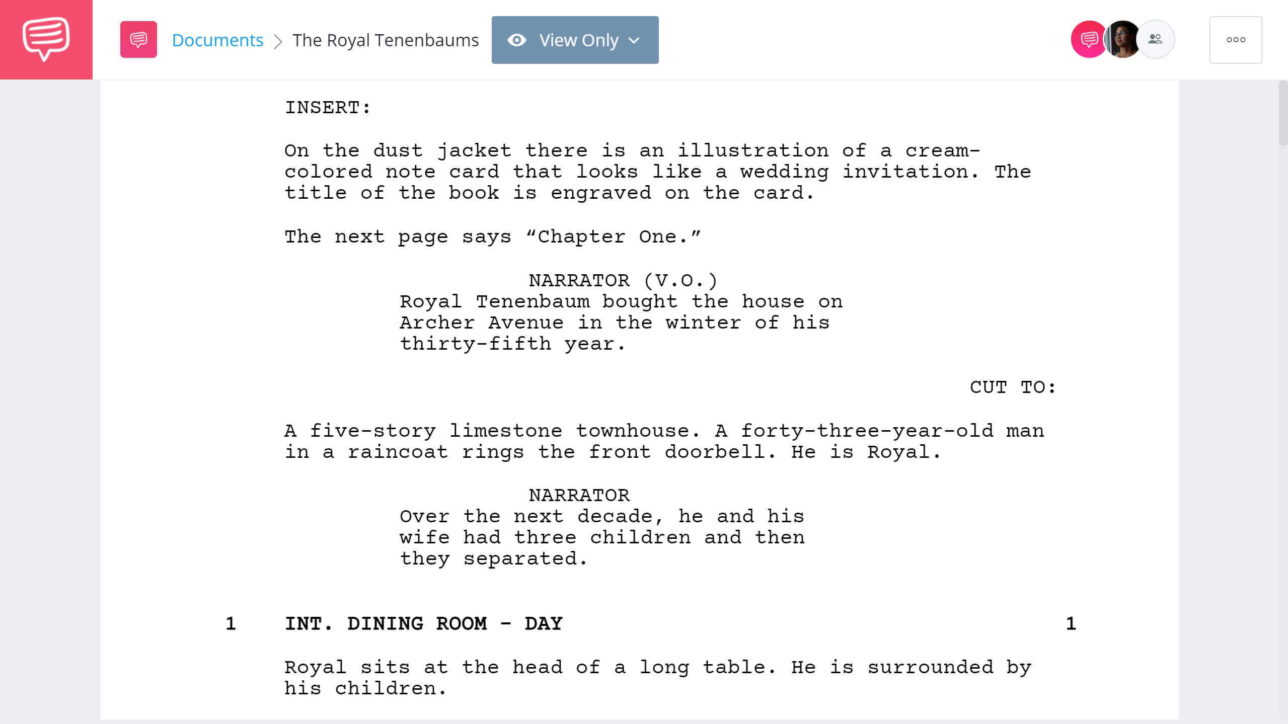 Movie Script Format