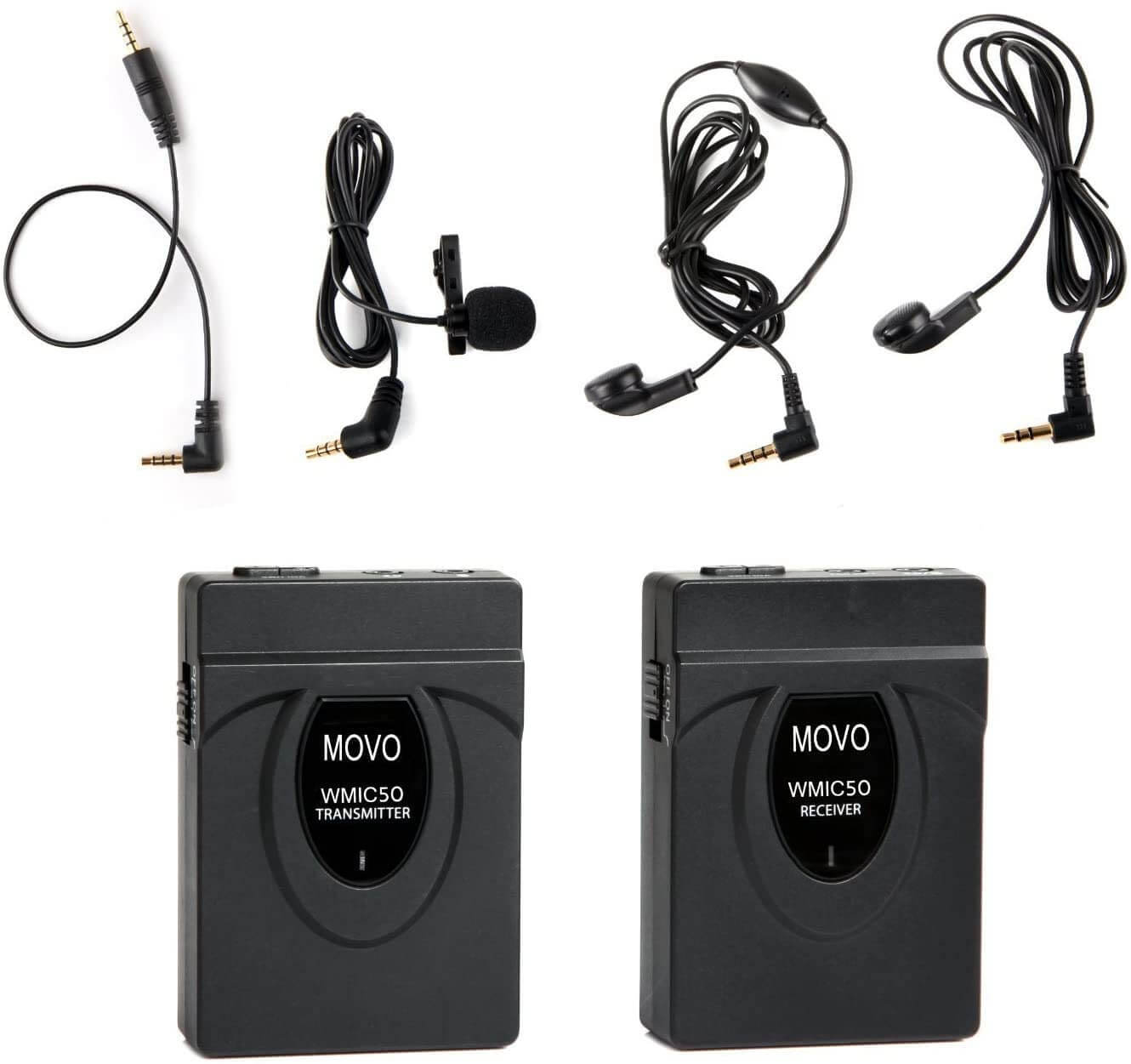 Transmitter and receiver + lav + single earbuds x2