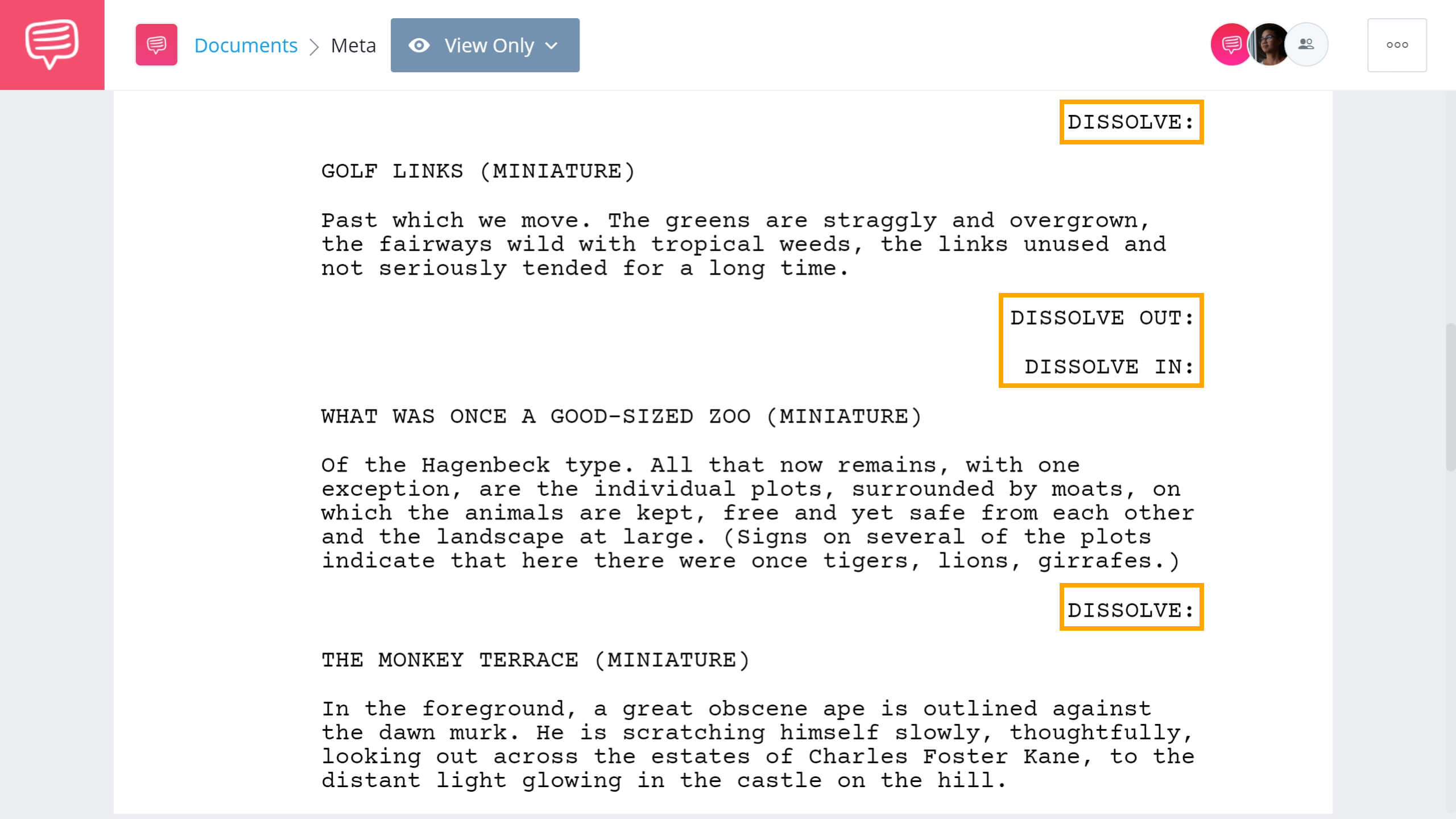 Screenwriting Terms - Dissolve Example - StudioBinder Screenwriting Software
