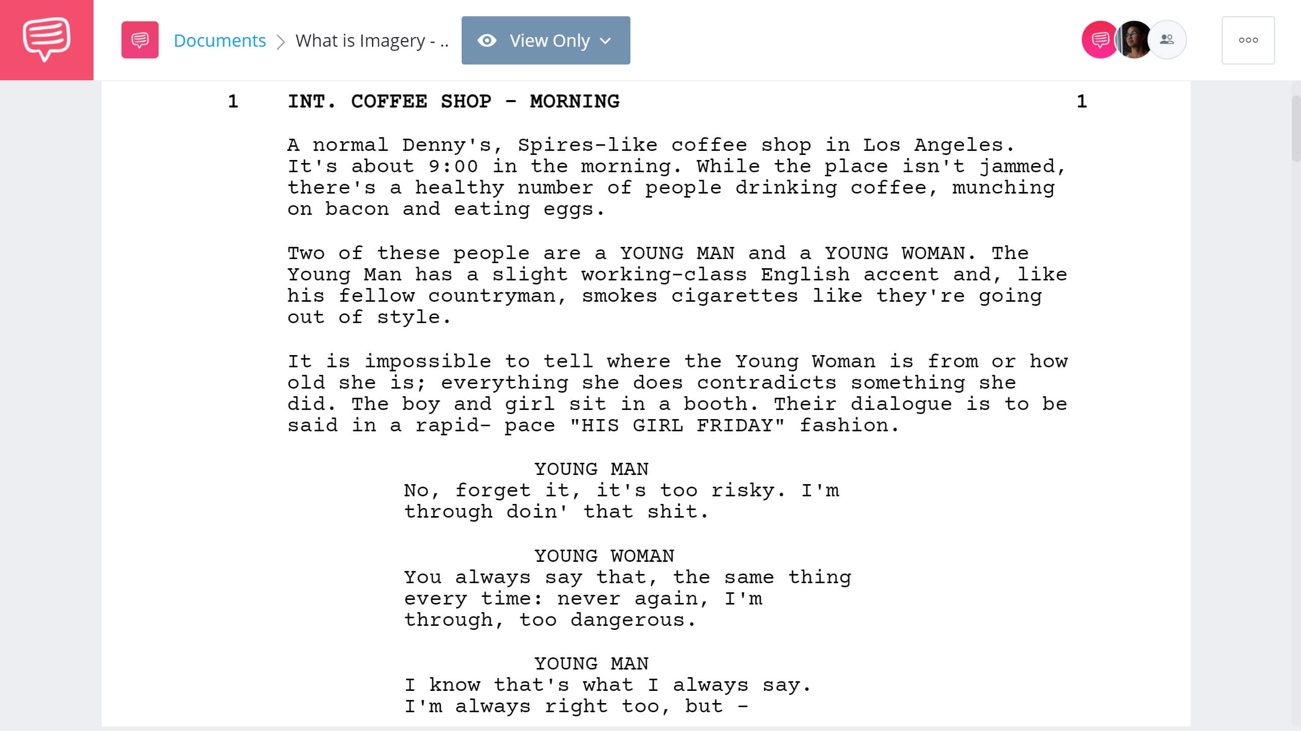 What is Imagery - Pulp Fiction Example - StudioBinder Screenwriting Software