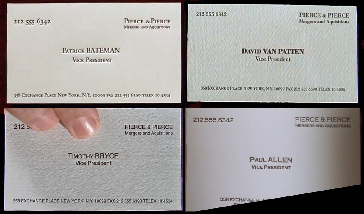 American Psycho Business Card Template