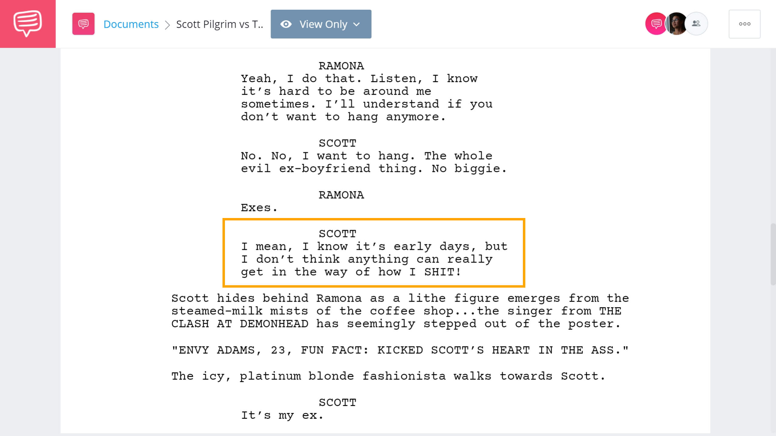 Scott Pilgrim vs The World Script Teardown - Punctuating The Moment - StudioBinder Screenwriting Software
