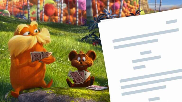 The Lorax Script PDF Download Characters - Quotes - StudioBinder