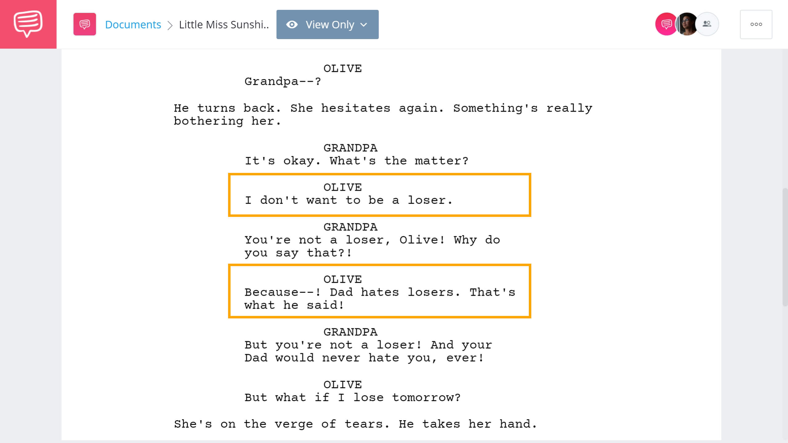 Little Miss Sunshine Script Teardown Olivia and Grandpa StudioBinder Screenwriting Software