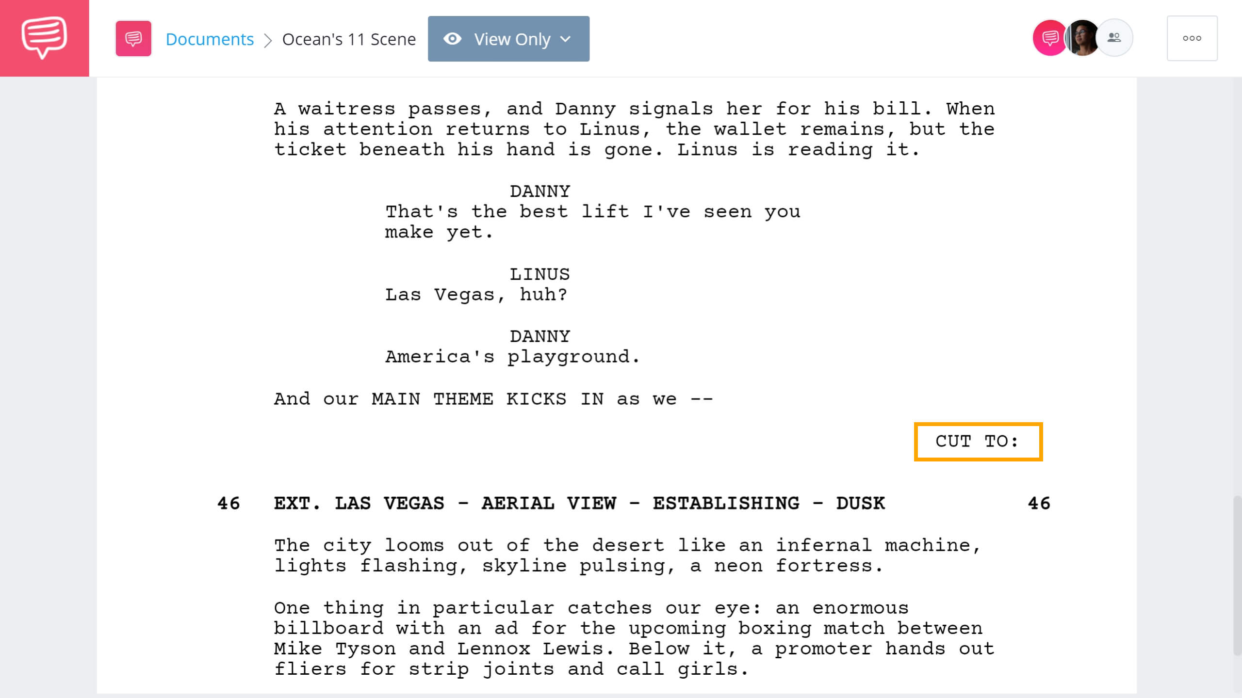 Movie Script Format