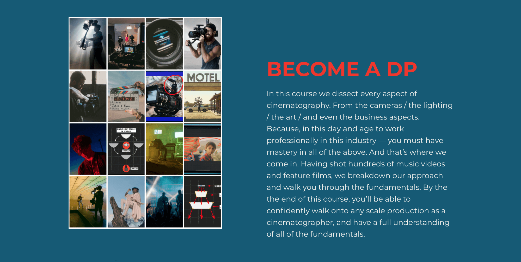LEARN Digital cinematography course