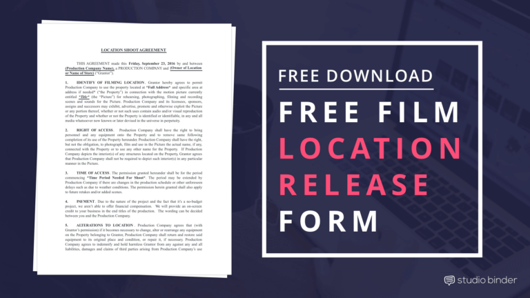 Download Film Location Release Form Template StudioBinder Featured