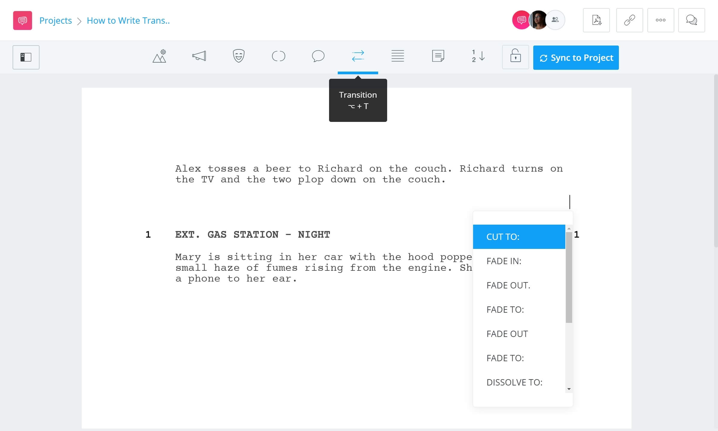 how-to-write-transitions-in-a-script-tips-formatting